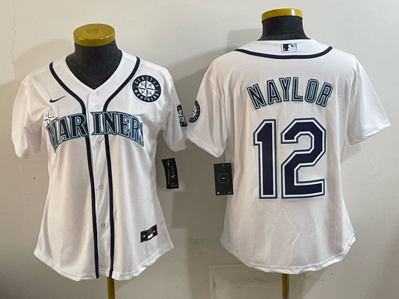 Youth Seattle Mariners #12 Naylor White Game 2026 Nike MLB Jersey style 08->youth mlb jersey->Youth Jersey